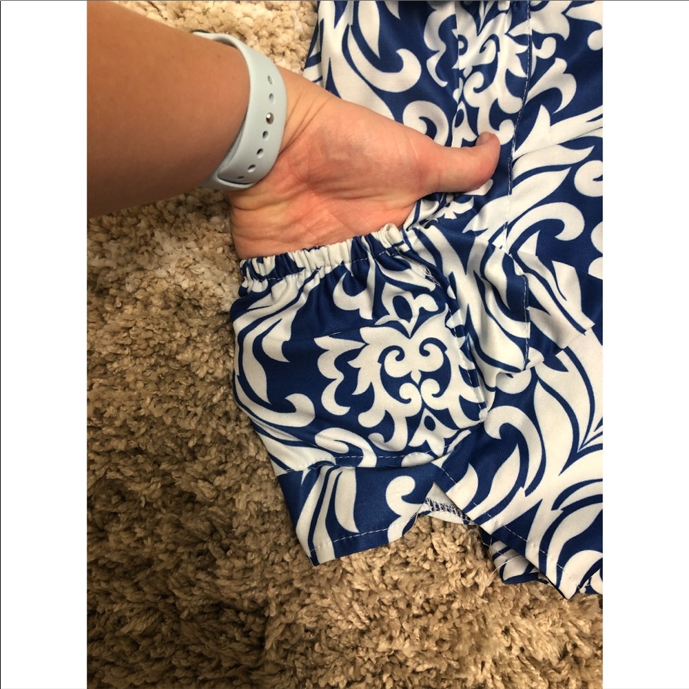 Blue Patterned Romper - image 2